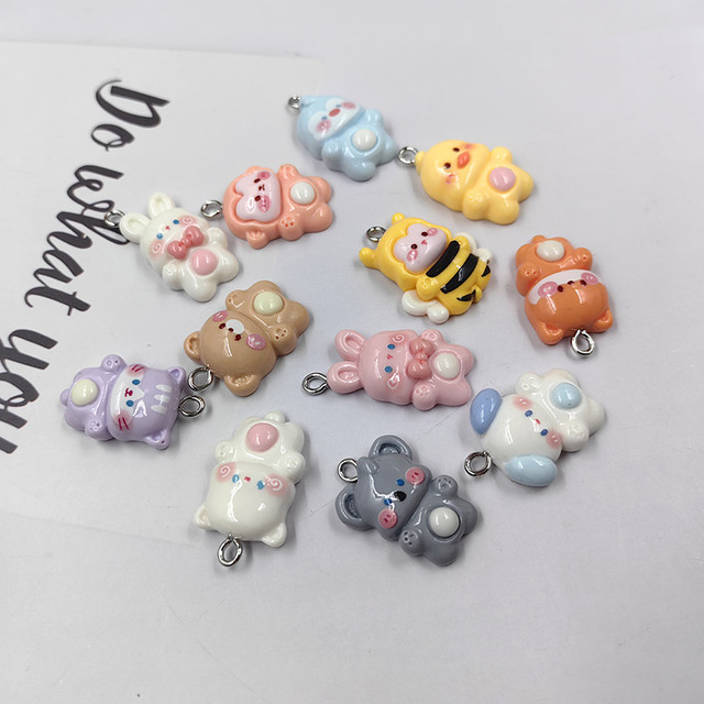 10pcs Kawaii Animals Charms Cute Resin Cat Fox Monkey Penguin Dog Pendant  For Earring Keychain DIY Jewelry Making Findings C1295 - AliExpress